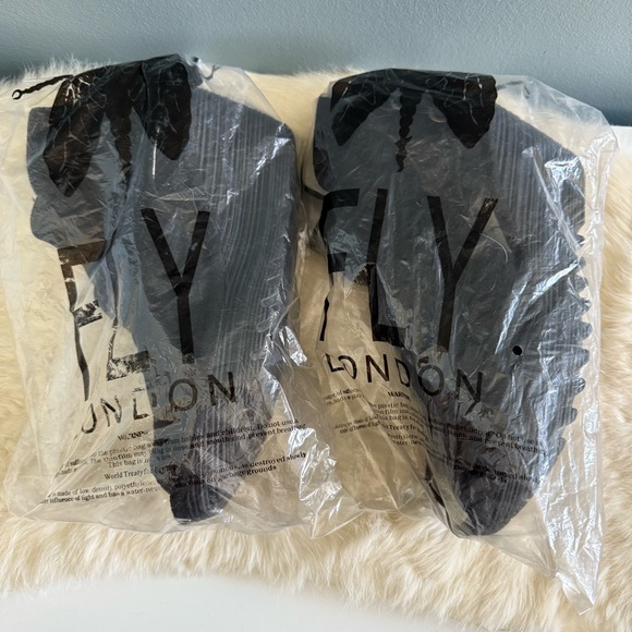 Fly London Yebi Black Suede Wedge Tie Booties - Picture 11 of 11